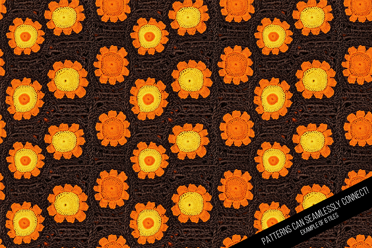 70s Crochet Seamless Digital Paper, a Pattern Graphic by Chromolume Studio (Photo 4 of 15)