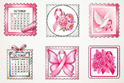 Breast Cancer Postage Stamp Clipart, an Illustration by RobertsArt (Thumbnail 4 of 5)