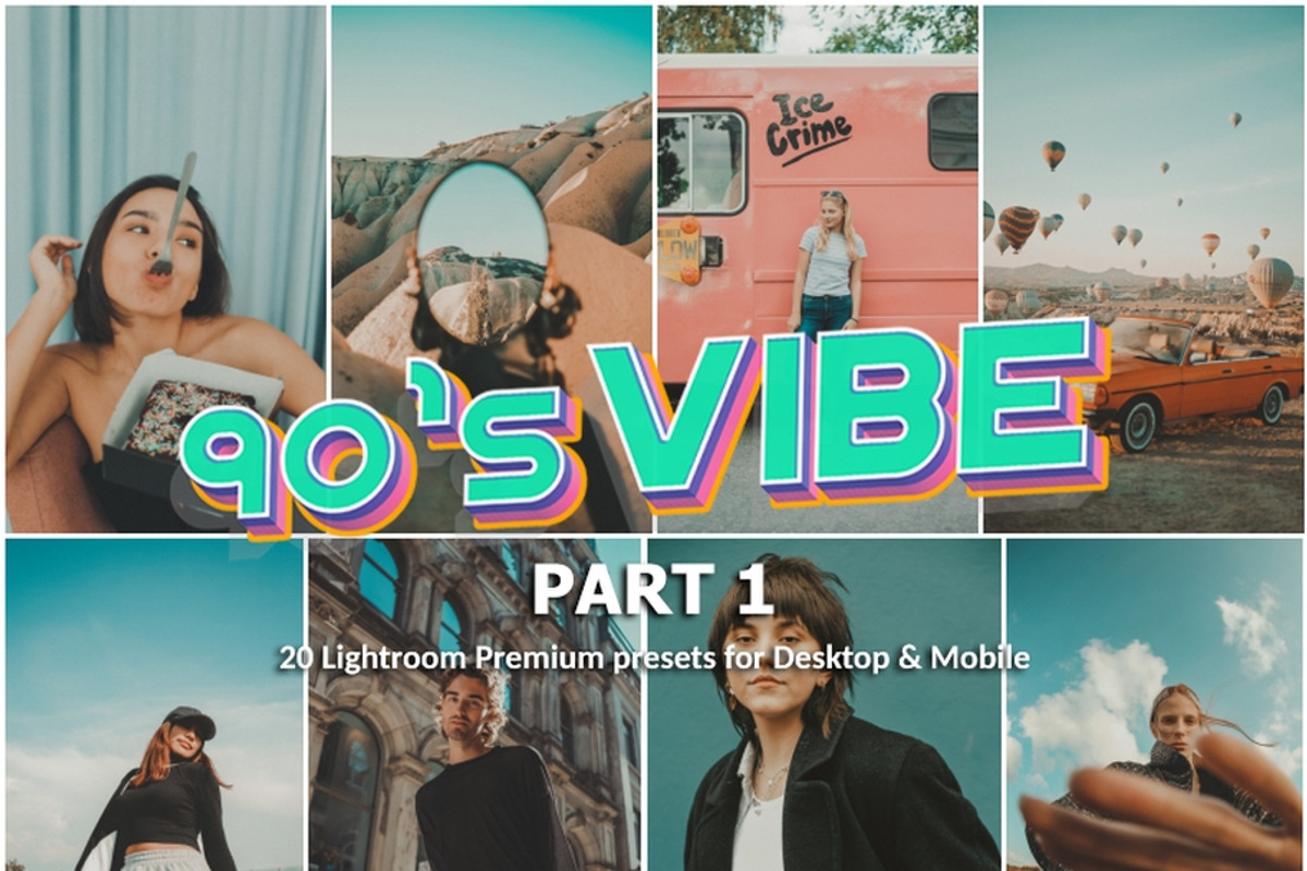 20 Lightroom Presets 90s Vibe part 1, a Preset Add-On by PerfectStudioPresets (Photo 1 of 12)
