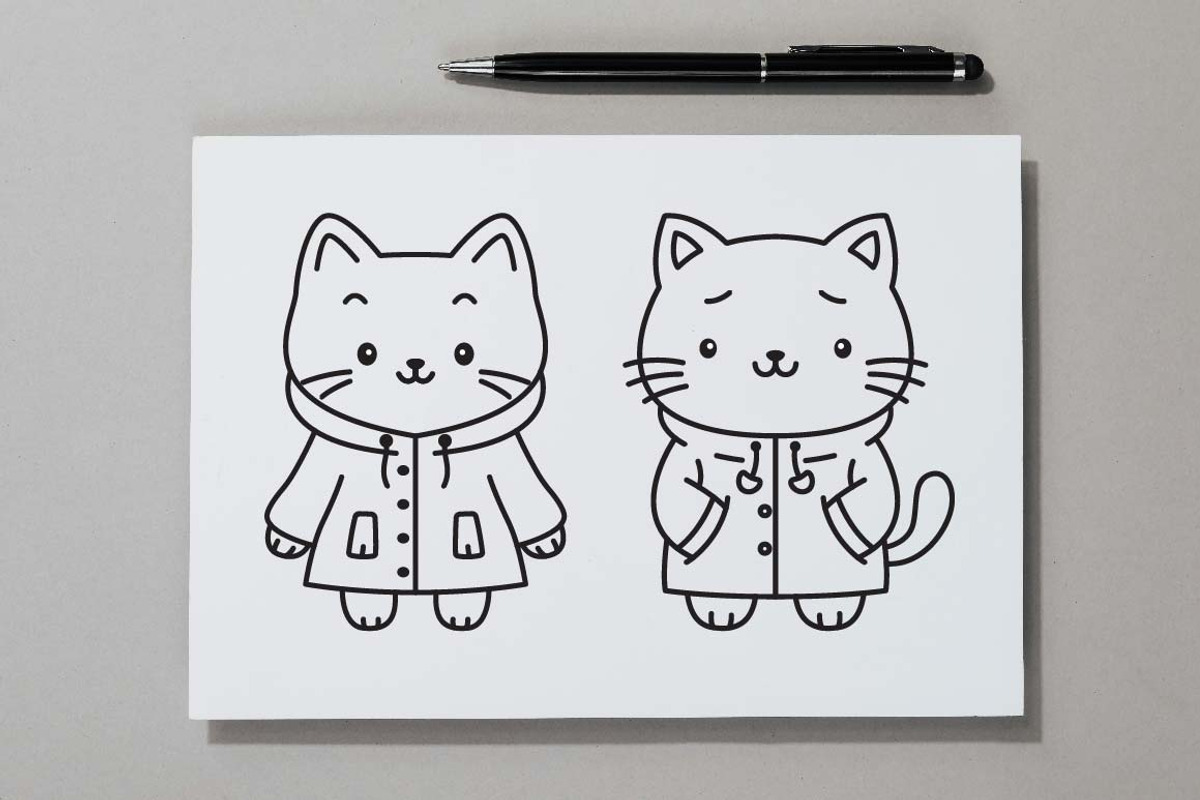 12 Funny Cat Wearing Jacket Coat, an Animal Illustration by jongcreative (Photo 2 of 6)