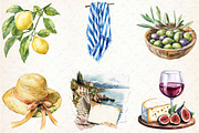 Italian Summer Clipart, an Illustration by Libby Wishes (Thumbnail 3 of 7)