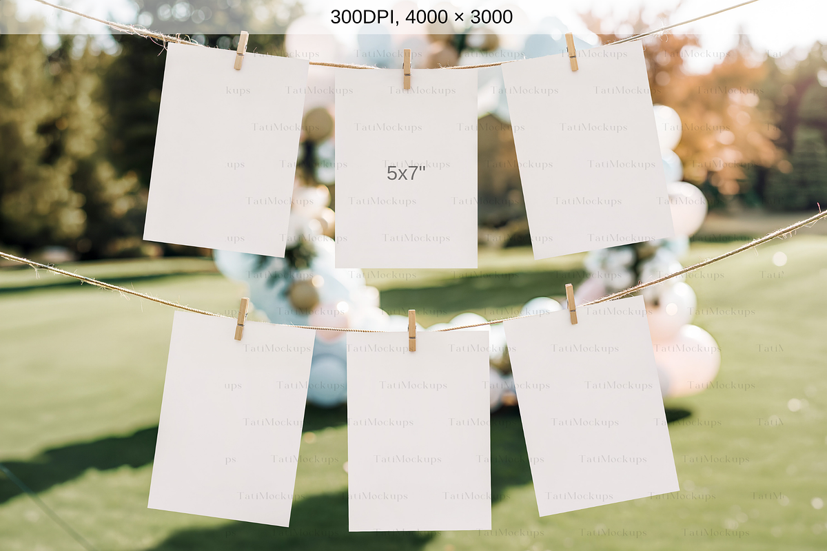 Hanging Cards Mockup, an Advertising Mockup by TatiMockup (Photo 2 of 4)