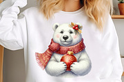 Christmas Polar Bear Clipart Bundle, an Illustration by SinaCreation (Thumbnail 4 of 7)