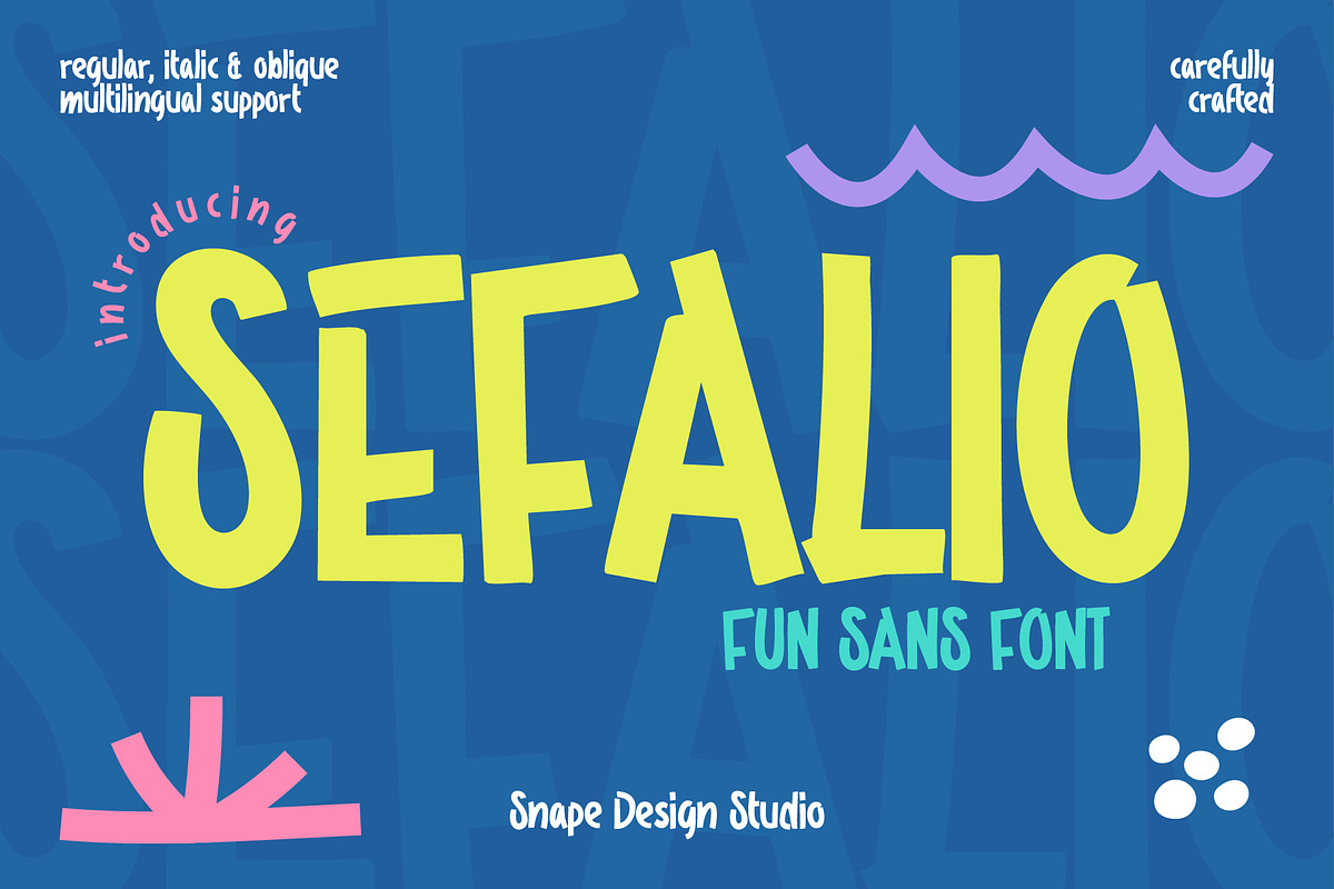 Sefalio - Fun Sans Font, a Sans Serif Font by Snape Design Studio (Photo 1 of 12)