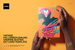 Halloween Vampire 5x7 Card Template