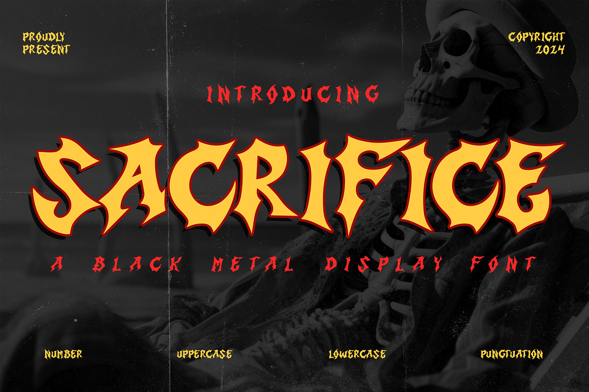 Sacrifice Horror Black Metal Display, a Blackletter Font by dansdesign (Photo 1 of 12)