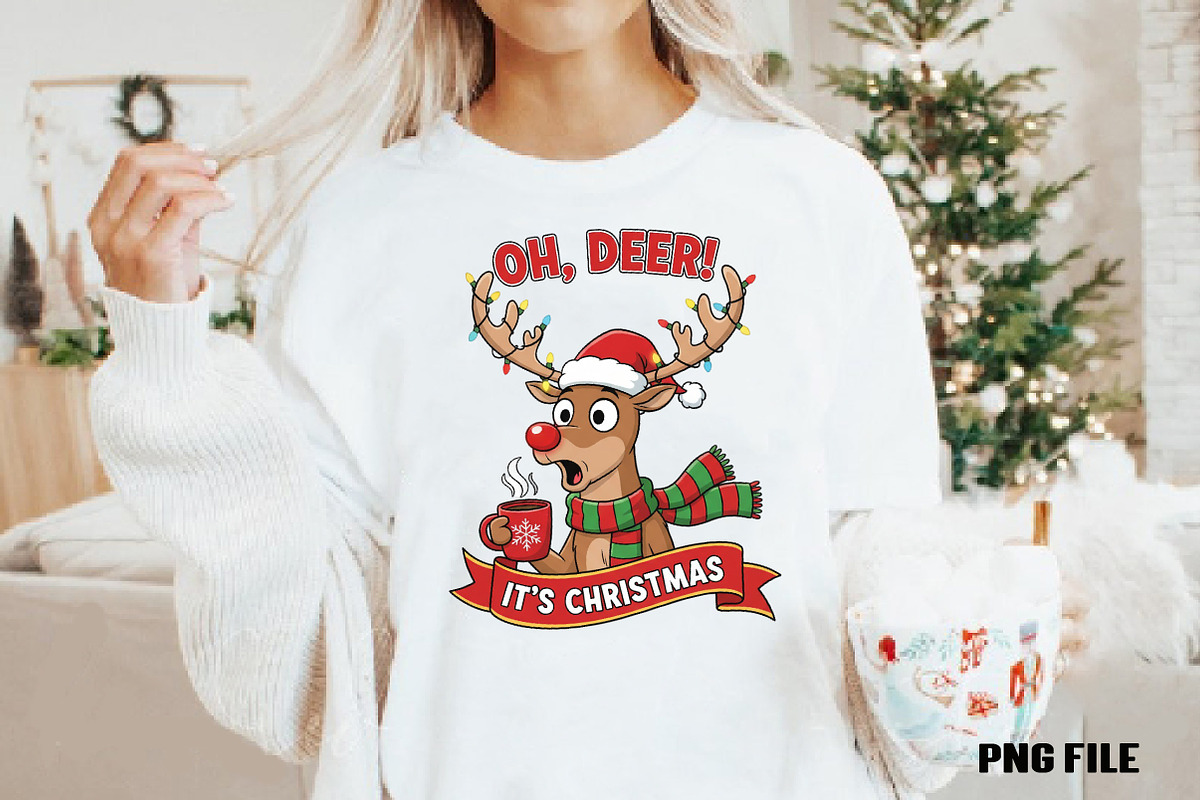 Oh Deer It’s Christmas PNG, an Illustration by DreamCafeArt (Photo 4 of 4)