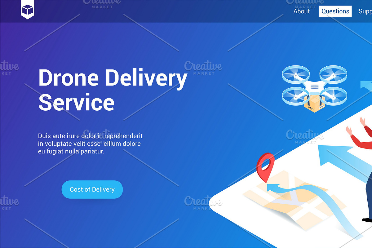 Isometric landing page template, a Templates & Theme by Genestro Shop (Photo 3 of 5)