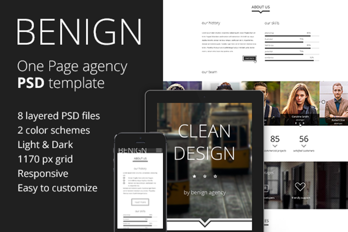 Benign - Agency PSD template, a Landing Page Template by Ilya Pavlov (Photo 1 of 5)