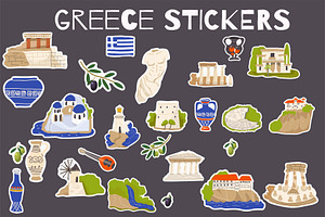 Greece landmarks stickers