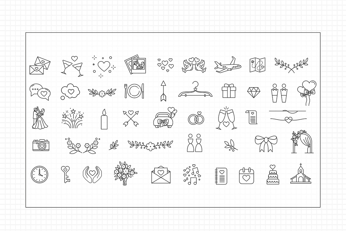 Minimal Gold Wedding Line Art Icons, a Decorative Illustration by Artberriez (Photo 4 of 4)