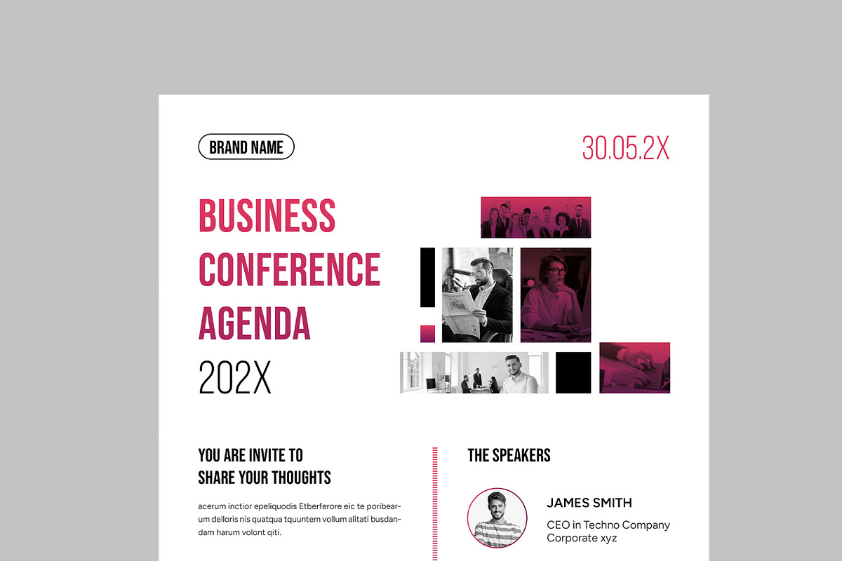 Conference Agenda, a Flyer Template by MightyDesign (Photo 2 of 8)