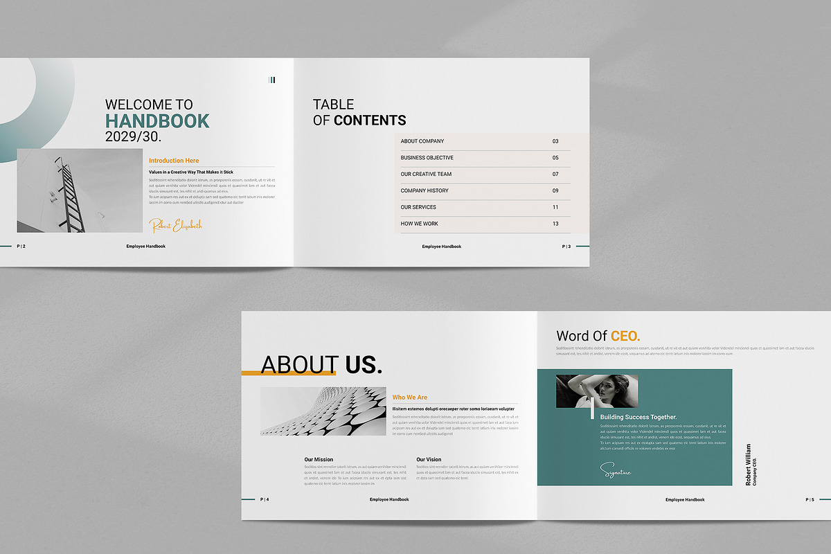 Employee Handbook Template Landscape, a Brochure Template by NorthPeak (Photo 3 of 11)
