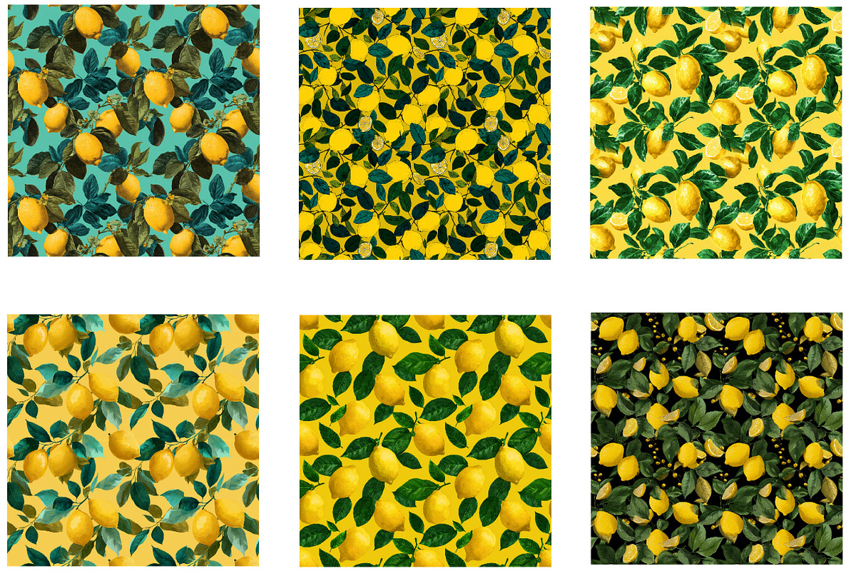 Lemon Pattern Sublimation Bundle, an Illustration by Designworld (Photo 3 of 6)