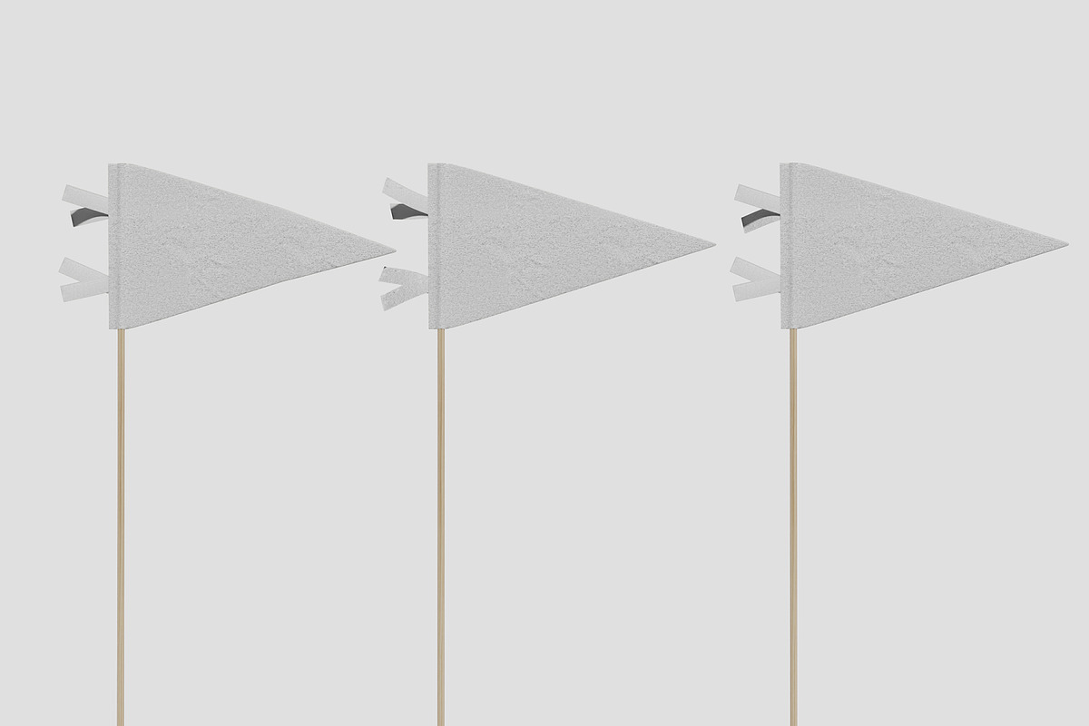 Pennant Flag Mockup, an Advertising Mockup by Permadi Creative (Photo 3 of 5)
