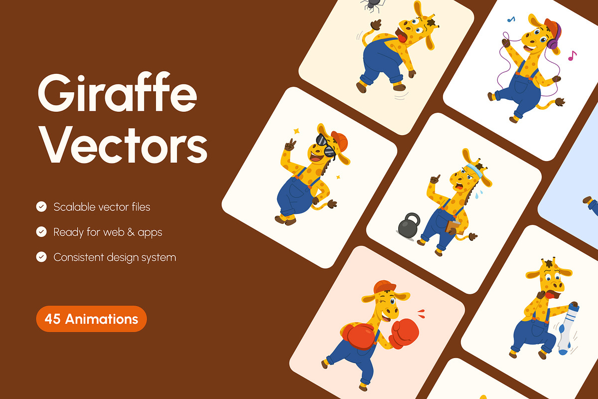 45 Animated Giraffe Vector Icons, an Emoji Icon by Brickclay (Photo 1 of 4)