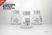 Clear Mini Bottle Set Mockup, a Cups & Container Mockup by INCDesign (Thumbnail 2 of 7)