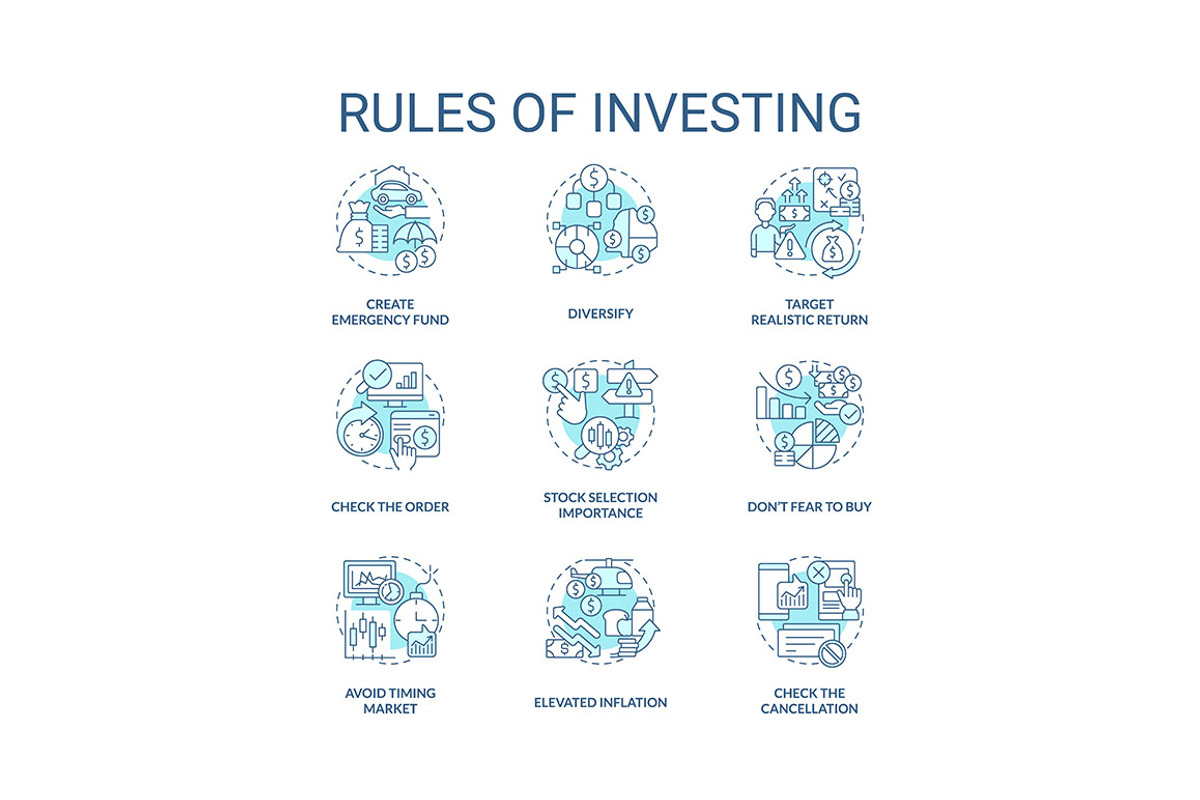 Rules of investing turquoise concept, an Icon by IMG Visuals