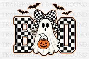 Boo Halloween Png,Girl Ghost Bow PNG, a Seasonal Illustration by Libby Wishes