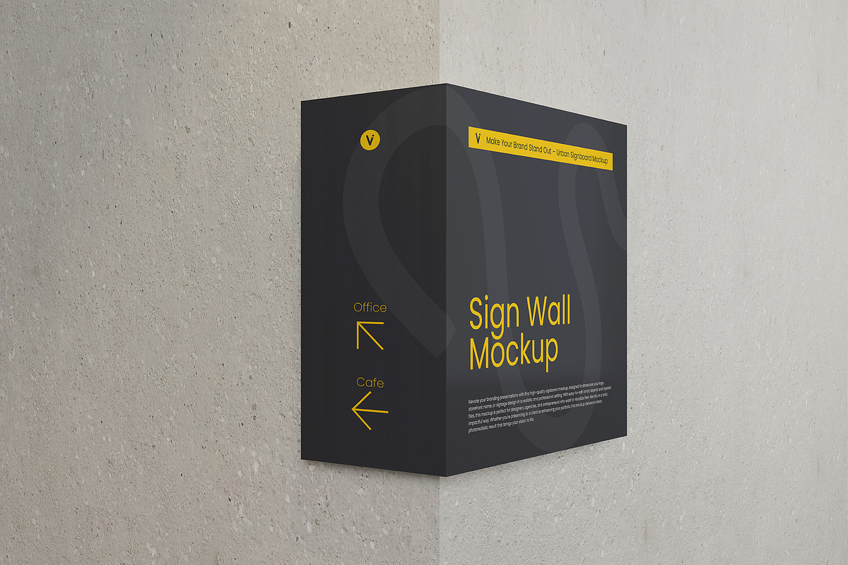 Sign Wall Mockup, an Advertising Mockup by VanillineGraph (Photo 2 of 3)
