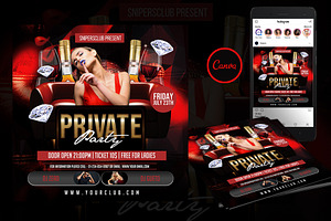 Private Party Flyer Canva Template