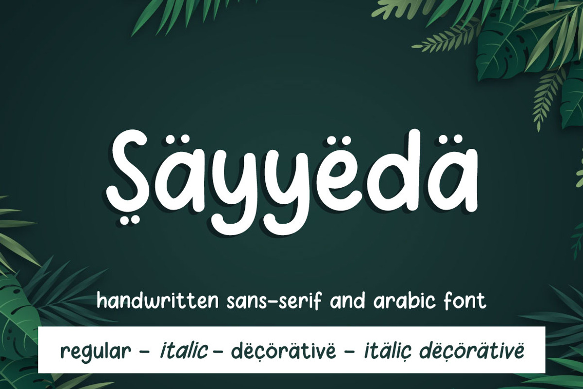 Sayyeda - Comic and Decorative Font, a Handwritten Font by Mightyfire (Photo 1 of 7)