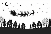 Xmas Reindeer Scene Silhouettes, an Illustration by musafir_fashion (Thumbnail 19 of 21)