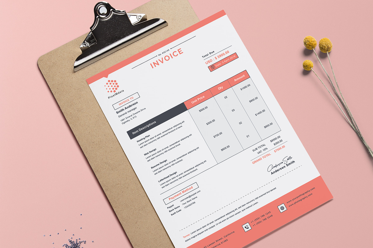 Invoice, a Stationery Template by TelaTemplates (Photo 6 of 10)
