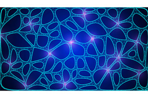 Blue Organic Cell Pattern With, a Technology Illustration by Holo Art