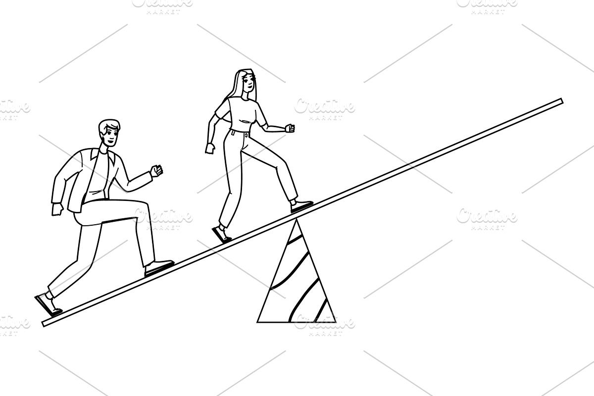 success risk taking vector, a Person Illustration by pikepicture
