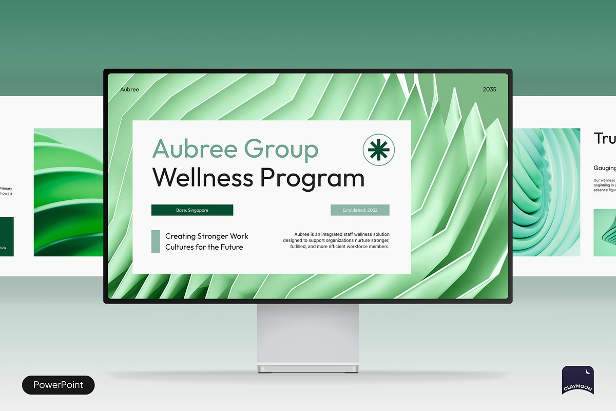 Aubree – Employee Wellbeing Program, a Presentation Template by Claymoon Lab (Photo 1 of 7)
