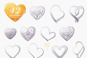 Watercolor Clipart: Heart Jewelry