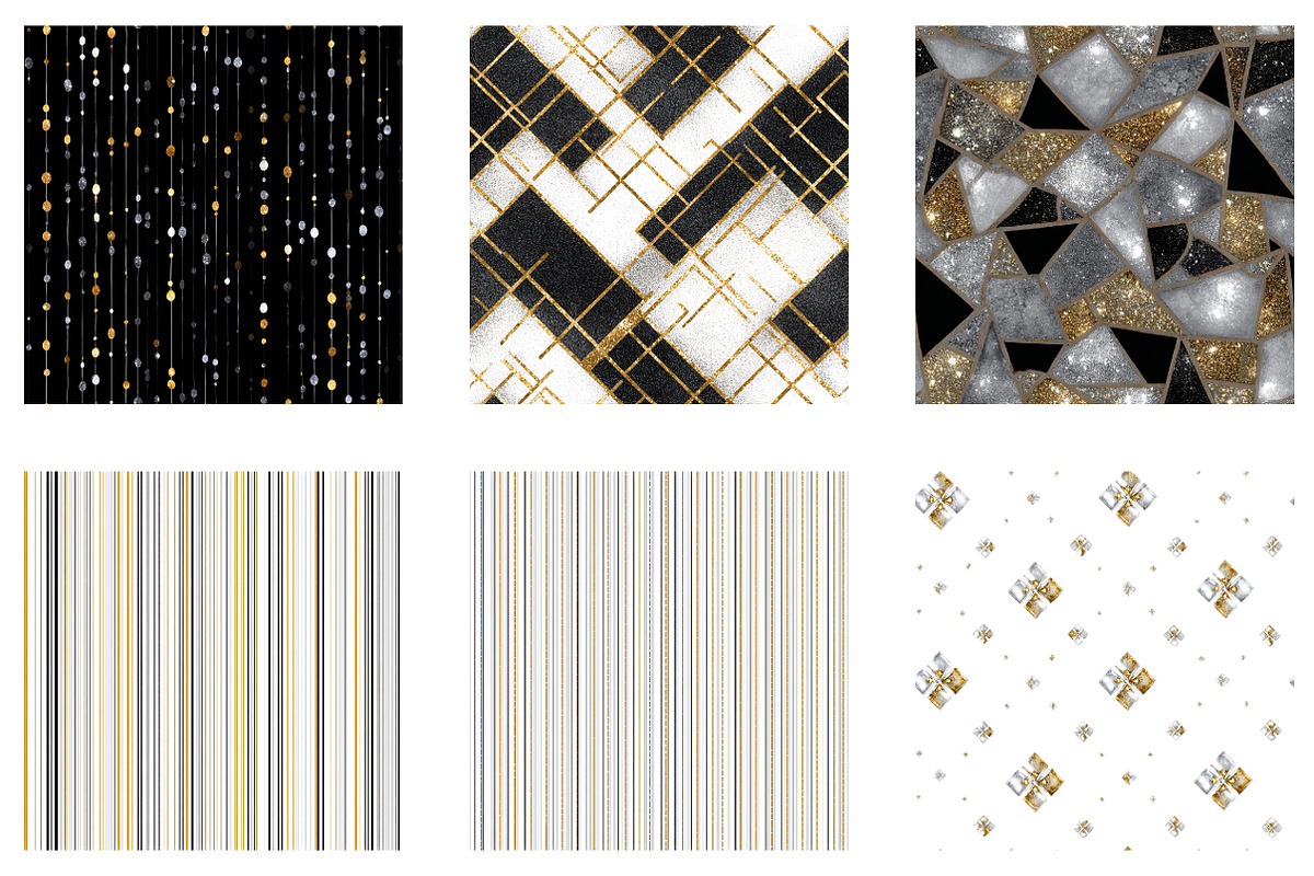 Silver and Gold Glitter Pattern, a Pattern Graphic by CreationArt (Photo 5 of 7)