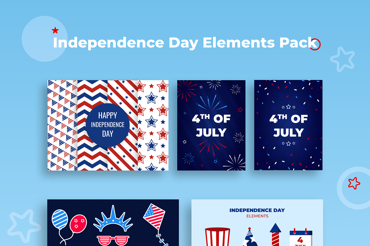 Independence Day Clipart Bundle, a Pattern Graphic by Halfcircle (Photo 2 of 7)