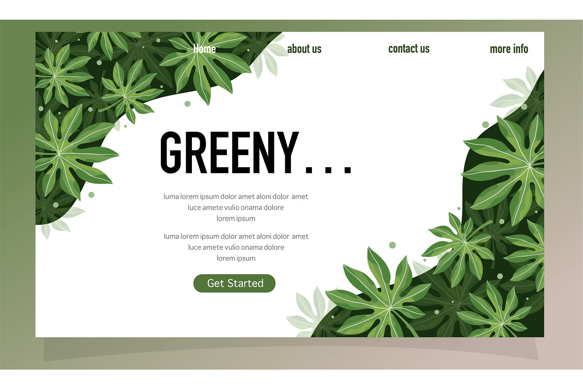 Nature leaves background design, a Decorative Illustration by foxndeer (Photo 3 of 4)