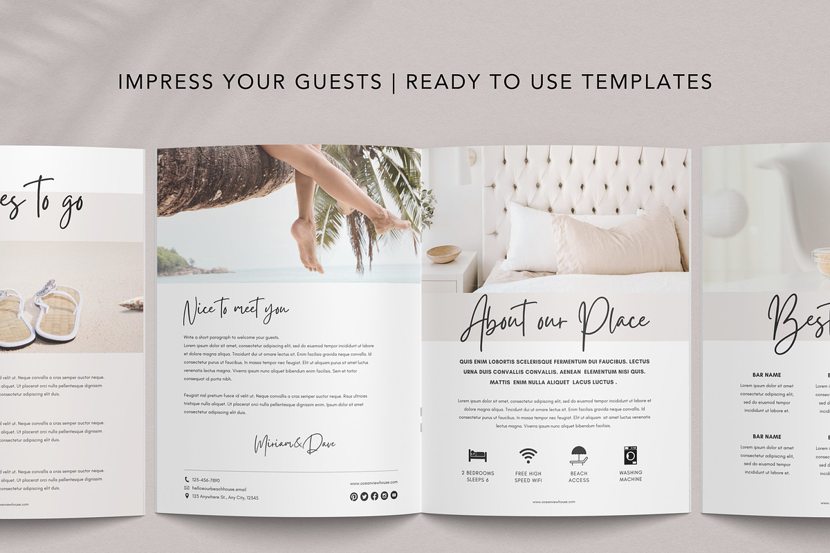 Airbnb Welcome Book Template Canva, a Brochure Template by DeeBeeDesign (Photo 3 of 10)