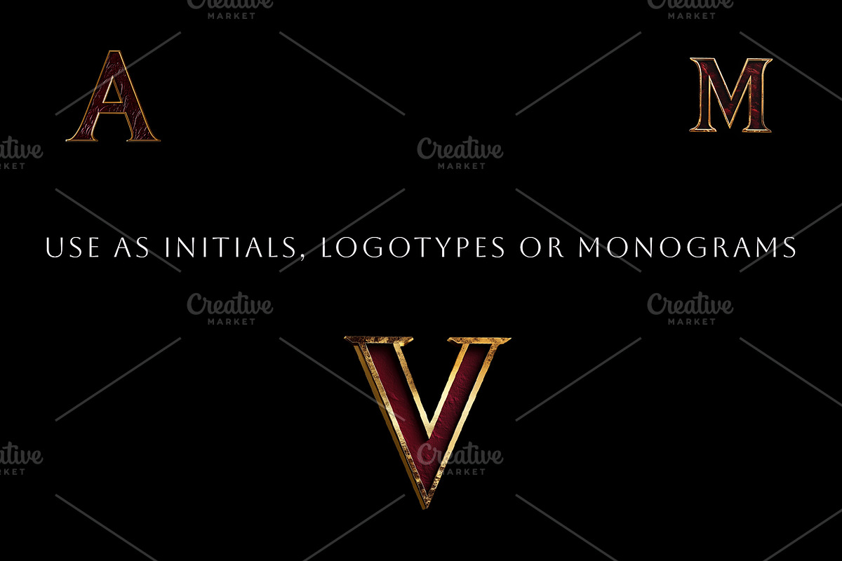 Black Gold Alphabet, an Object Graphic by Vika_Softlife (Photo 3 of 5)