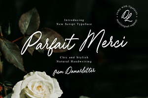 Parfait Merci handwriting script