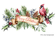 Christmas watercolor, PNG files, an Illustration by Larisa Maslova (Thumbnail 6 of 10)