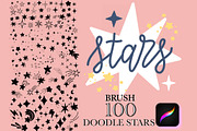 Doodles stars brush stamps, a Brush Add-On by Elenbushe (Thumbnail 1 of 6)