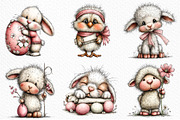 Whimsical Easter Animals Clipart PNG, an Illustration by Craft Nest (Thumbnail 4 of 11)
