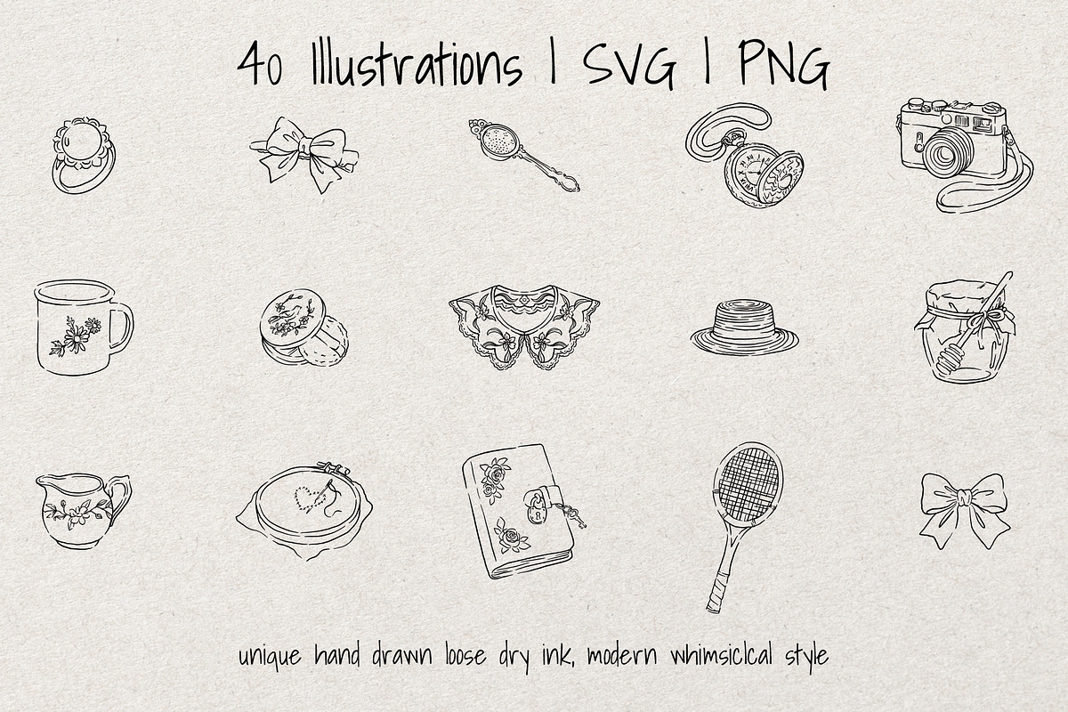 Coquette Picnic Sketch Bundle, an Object Illustration by Artalia (Photo 2 of 5)