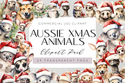 Christmas Australian Animals Clipart, a Seasonal Illustration by Pawcasso's Portraits (Thumbnail 1 of 9)
