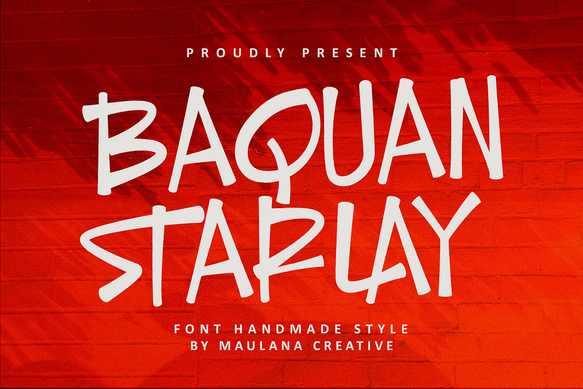 Baquan Starlay Font Handmade Style, a Sans Serif Font by Maulana Creative (Photo 1 of 7)