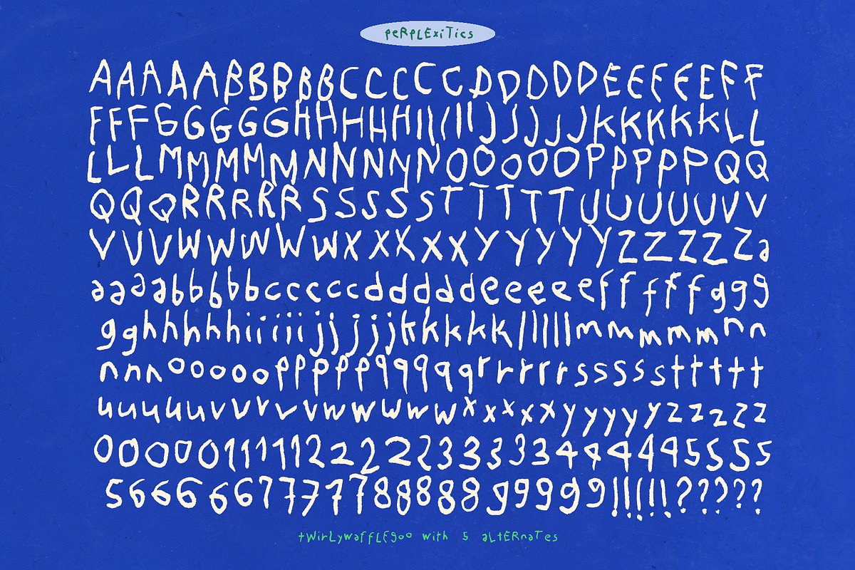 twirlywafflegoo font & dingbat set, a Handwritten Font by Perplexitics (Photo 12 of 12)