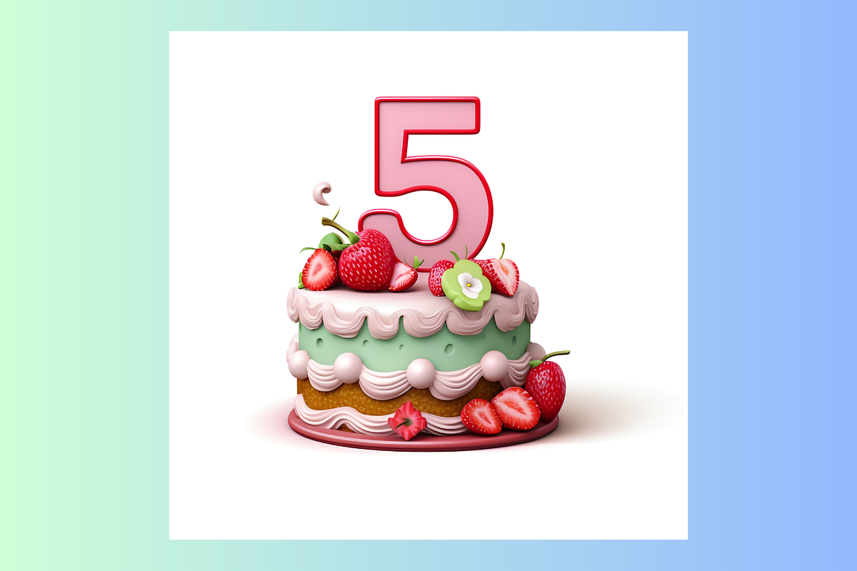3D Birthday Cake Numbers Clip Art, a Food & Drink 3D Model by Whiskey Bee Boutique (Photo 6 of 11)