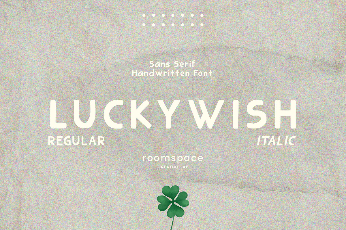 Luckywish Homemade Sans Serif Font, a Sans Serif Font by roomspace creative lab (Photo 1 of 12)