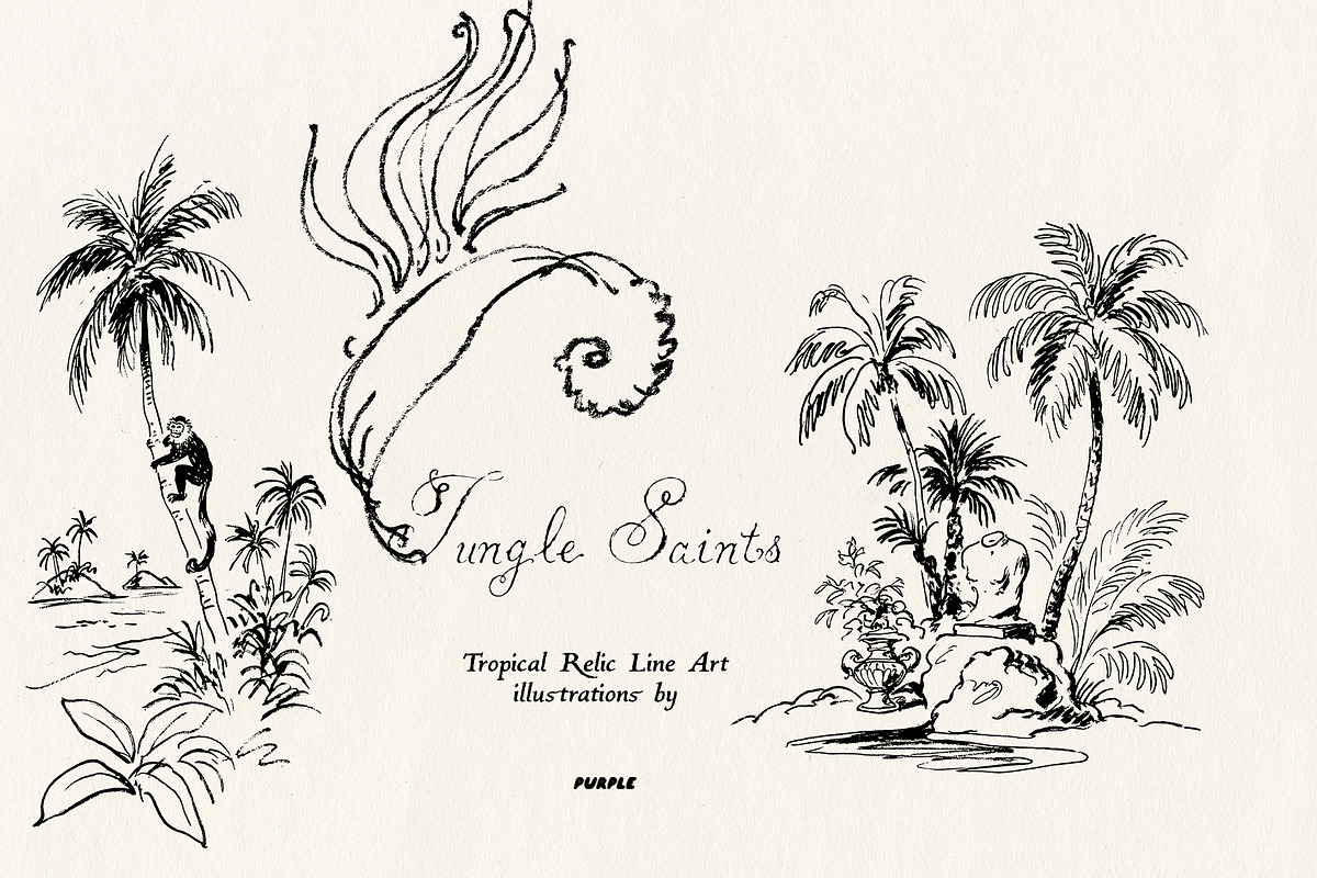 Jungle Saints: Tropical Line Art, an Object Illustration by Purple (Photo 15 of 15)