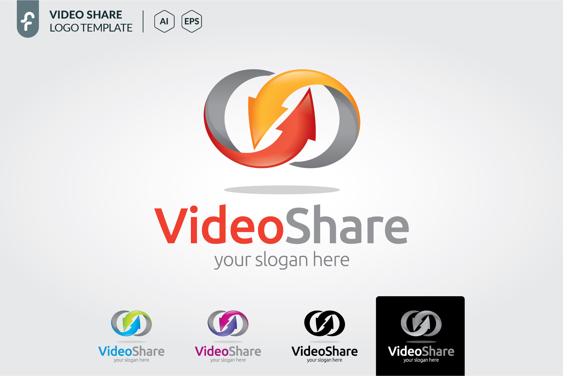 Video share logo template, a Branding & Logo Template by ft.studio