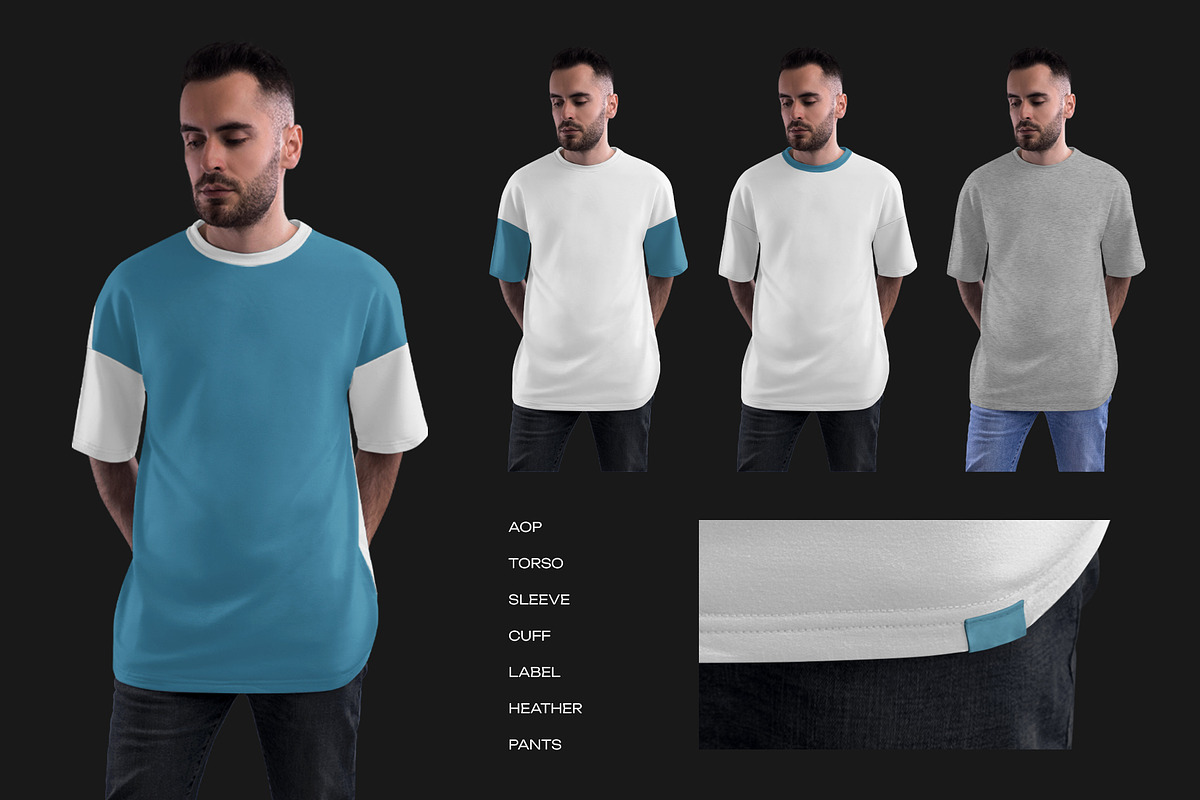 3 Mockups Oversize T-shirt, a Shirt Mockup by Grow Design Craft Studio (Photo 3 of 9)
